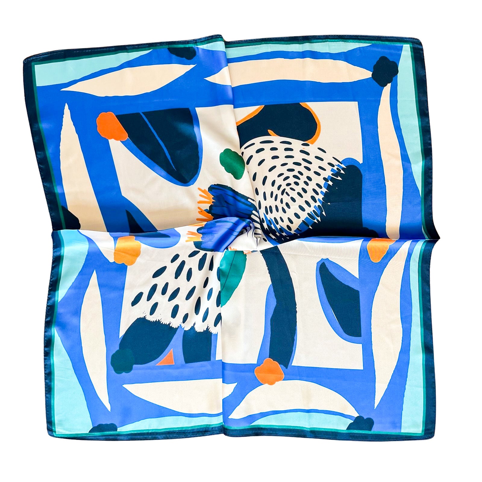 Pañuelo Serene con estampado artístico, ideal para realzar cualquier look con sofisticación.