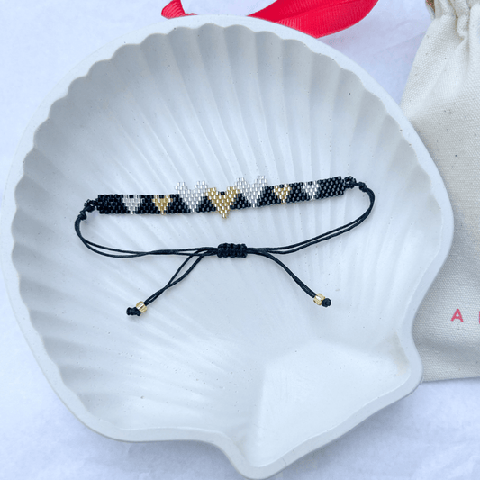 Pulseras corazones Catalina plateada altapinta pulseras artesanales hechas con amor